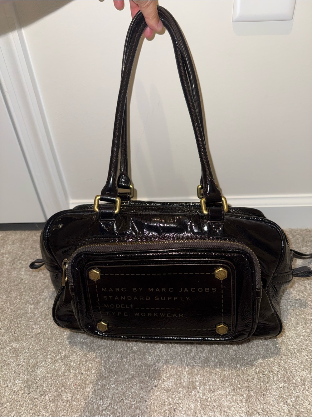 Marc by Marc Jacobs Black Patent Shoulder Bag